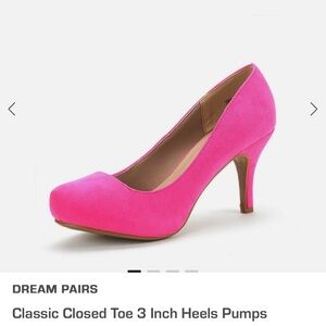 NEW🌸🌸 FUCHSIA/SUEDE 3” DREAM PAIRS HEELS SIZE 8